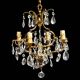 Chic chandelier with crystal tassels 4 lights gilded bronze H 69 cm vintage