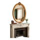 Gold oval mirror refurbished with a pediment — Louis XVI / Napoléon III style