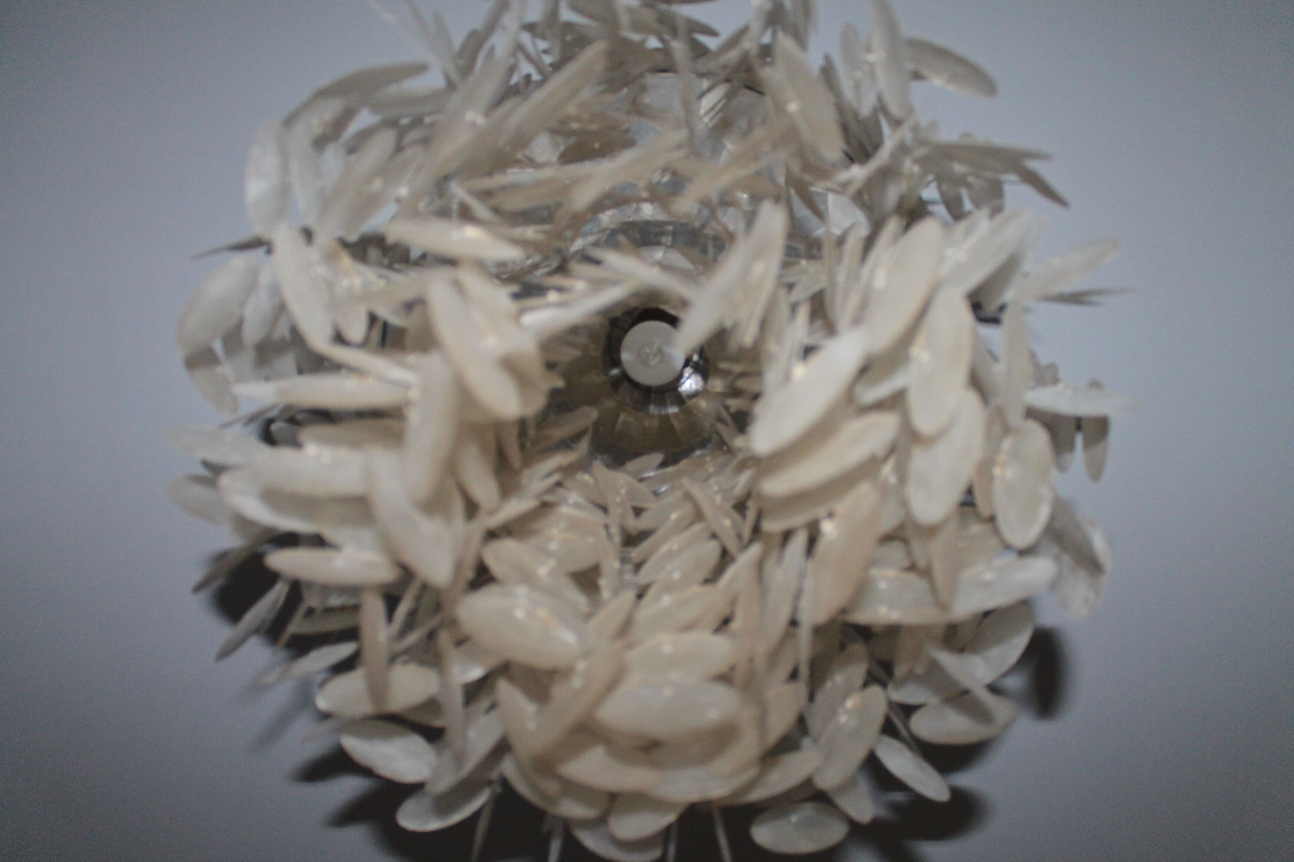 Large chandelier of the 60s/70s mother-of-pearl stamps