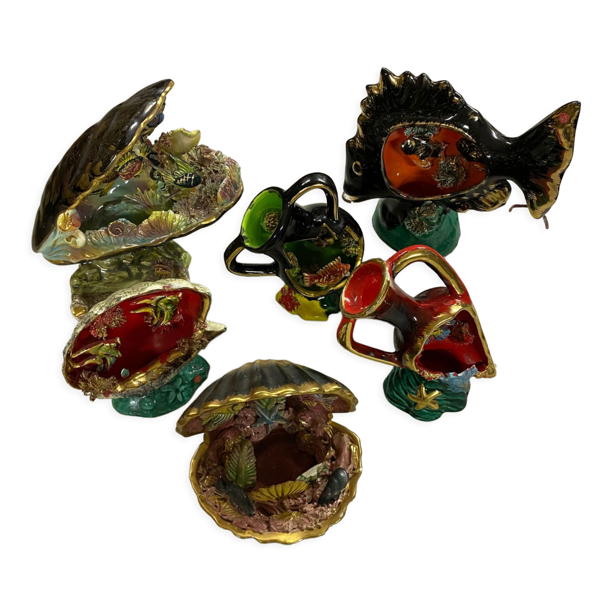 Vallauris ceramic lamp set