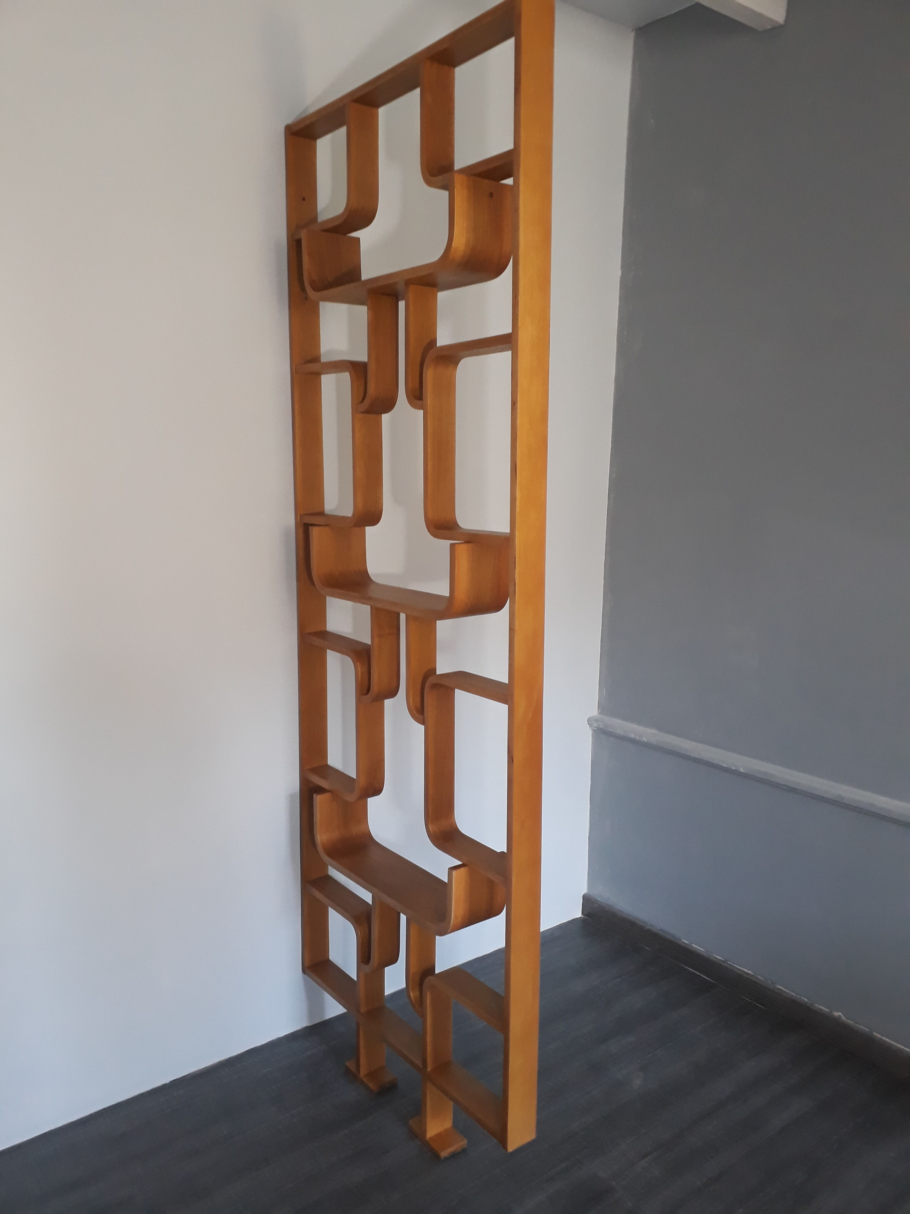 Trellis dyed blond wood by Ludvík Volak vintage 1960