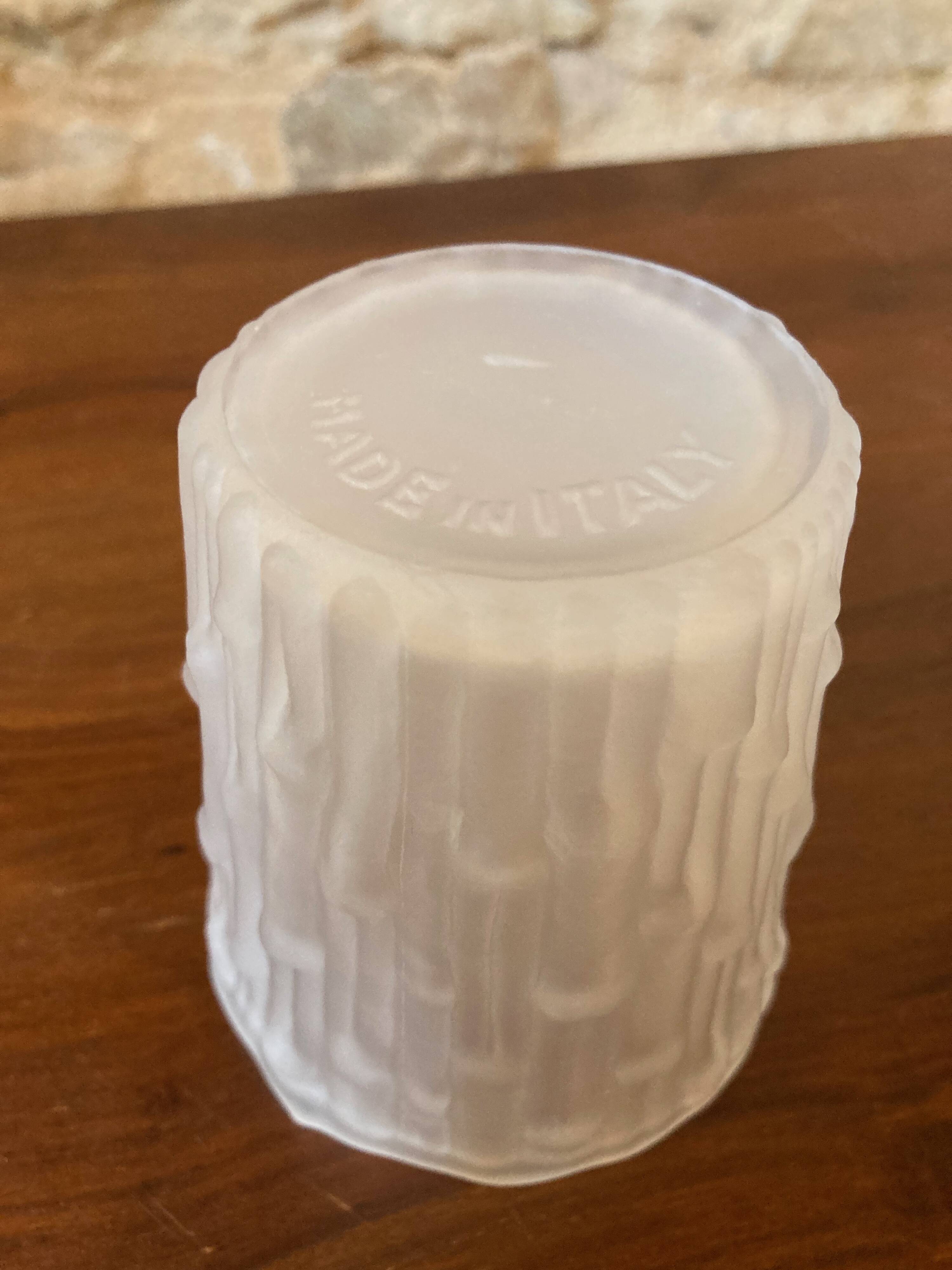 Frosted effect textured glasses / cups, made in Italy