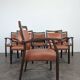 Set of 6 vintage chairs in copper colour.