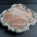 Base or support in marble and bronze silvered Louis XV-Rocaille style