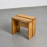Pair of pine stools, Les Arcs circa 1970