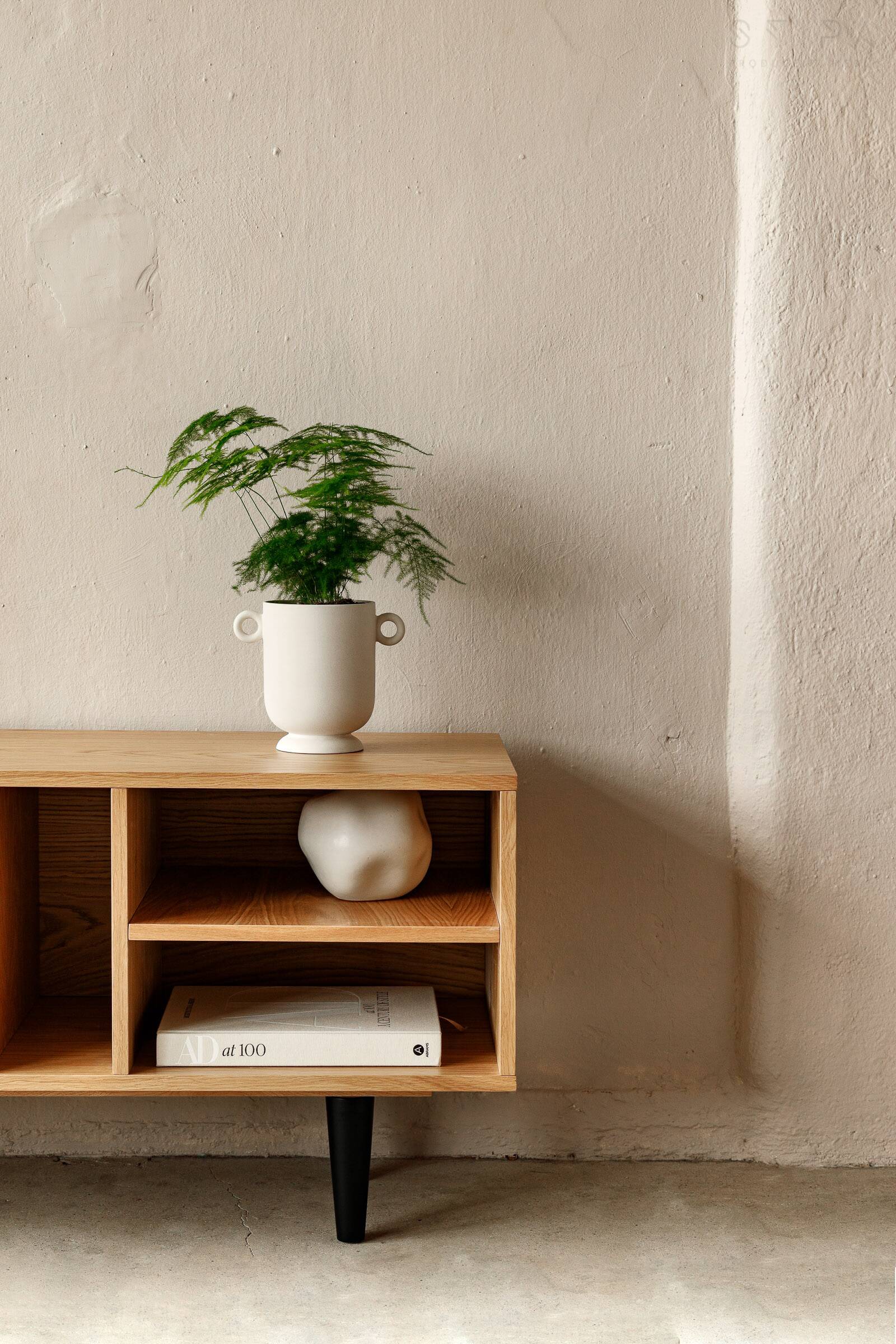 Meuble de rangement pour disques vinyles en chêne "Silene"