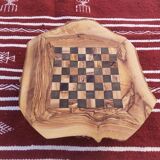 Jeux d'échecs rustique en bois d'olivier fait main