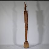 XXL Solid Teak Crane Sculpture - 1960s Design, Mid-Century Art