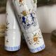 Triple vase in earthenware, 3 bamboo trunks hand-painted.