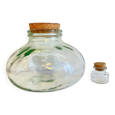 Bonbonnes vintage en verre soufflé et liège