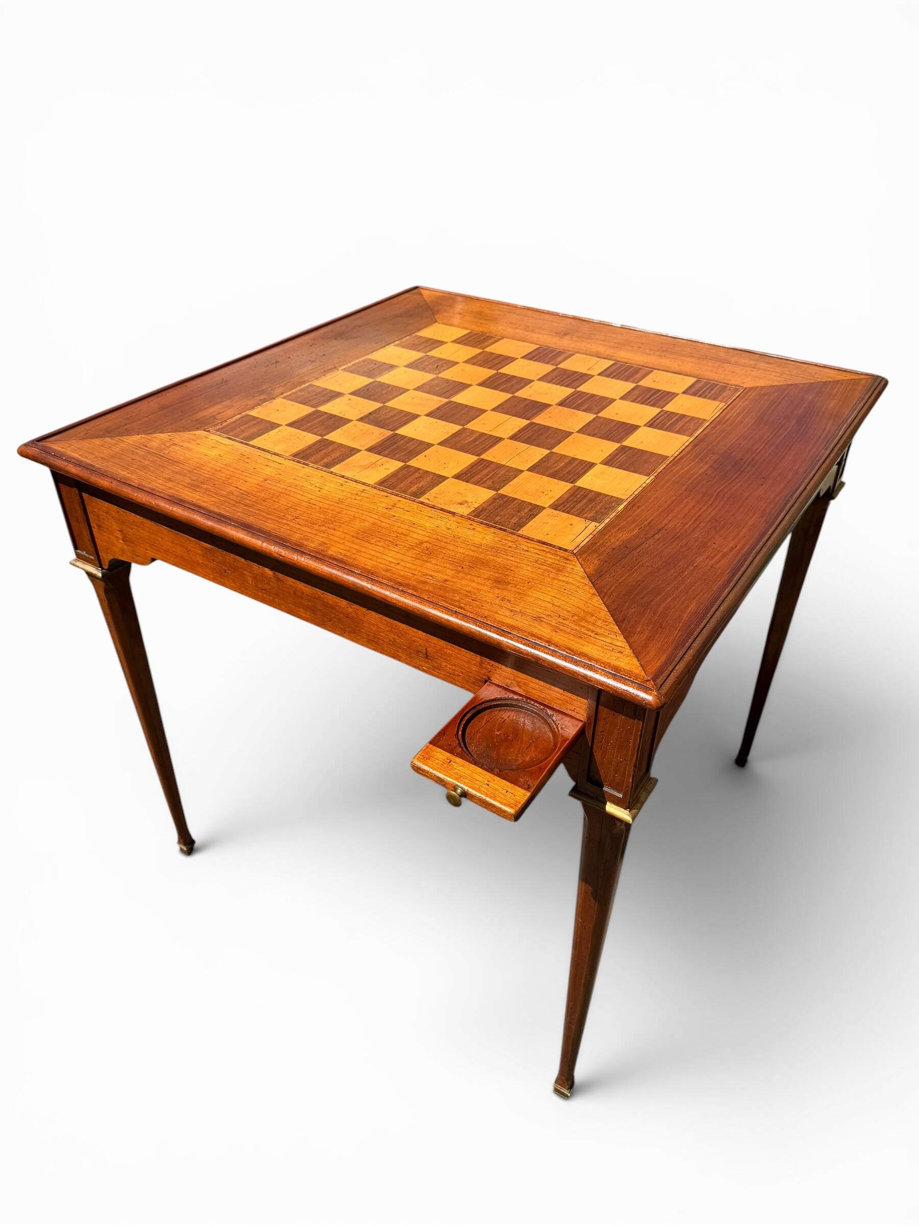 Square game table "tric trac" in Louis XVI style, 19th century.