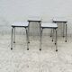 Set of 4 vintage grey chrome Formica stools.