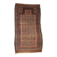 Tapis de prière baloutche antique fait main, années 1880