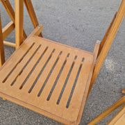 Set of 4 Folding Chairs in Wood and Plywood