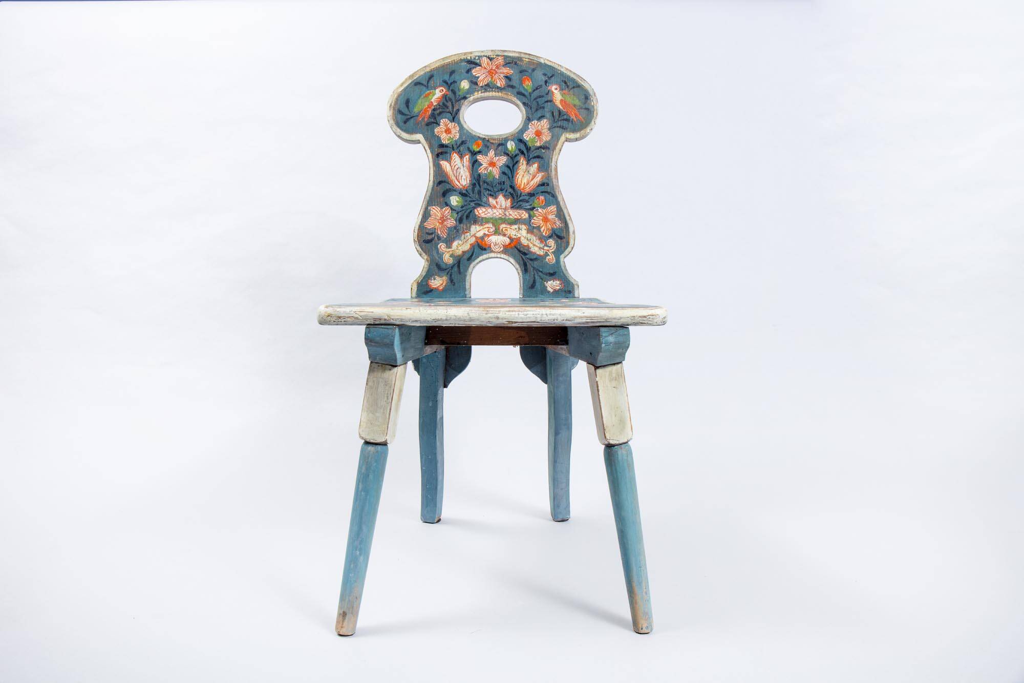Chair with floral painting around 1900