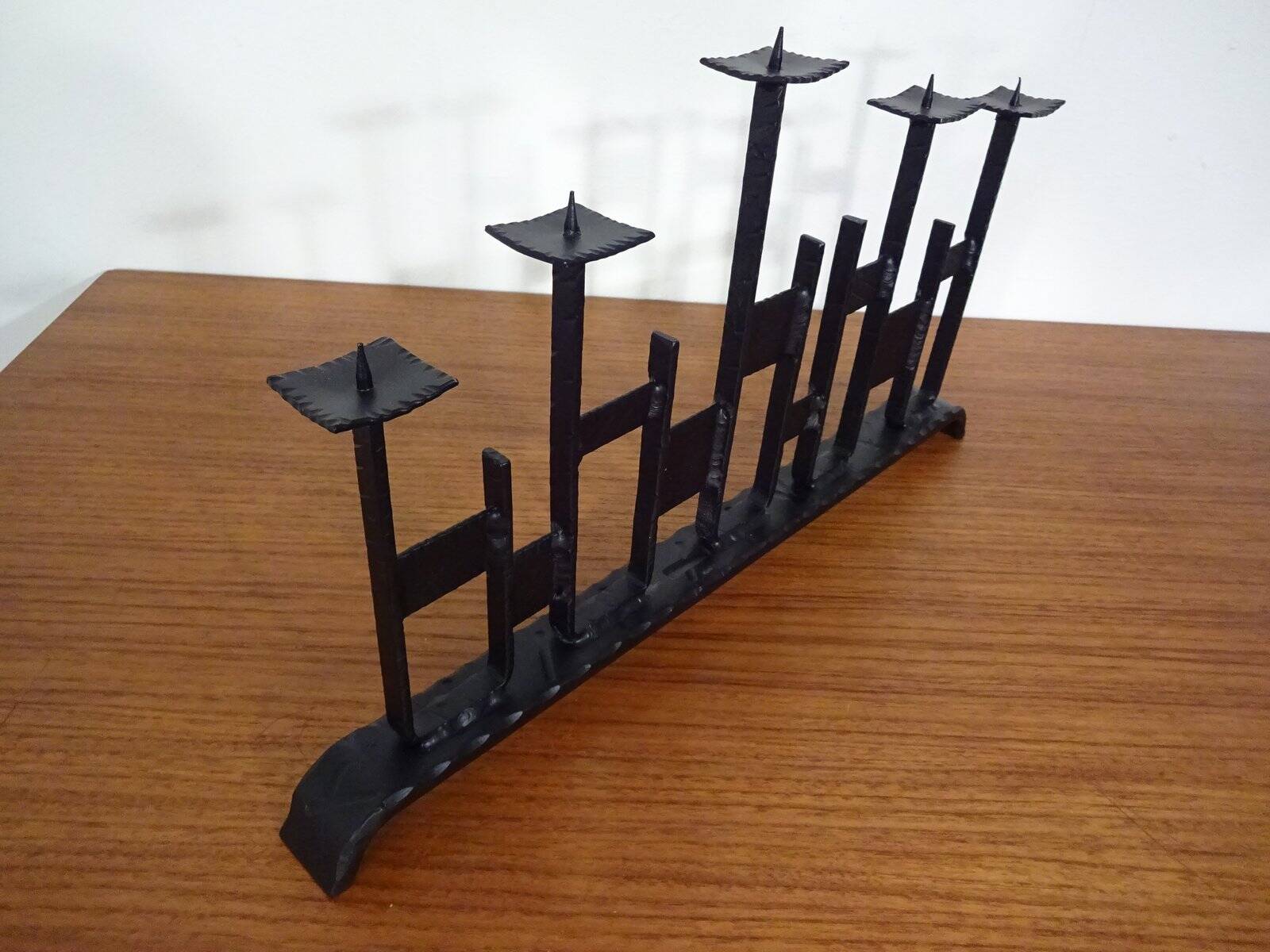 Brutalist Iron Candleholder, 1960s