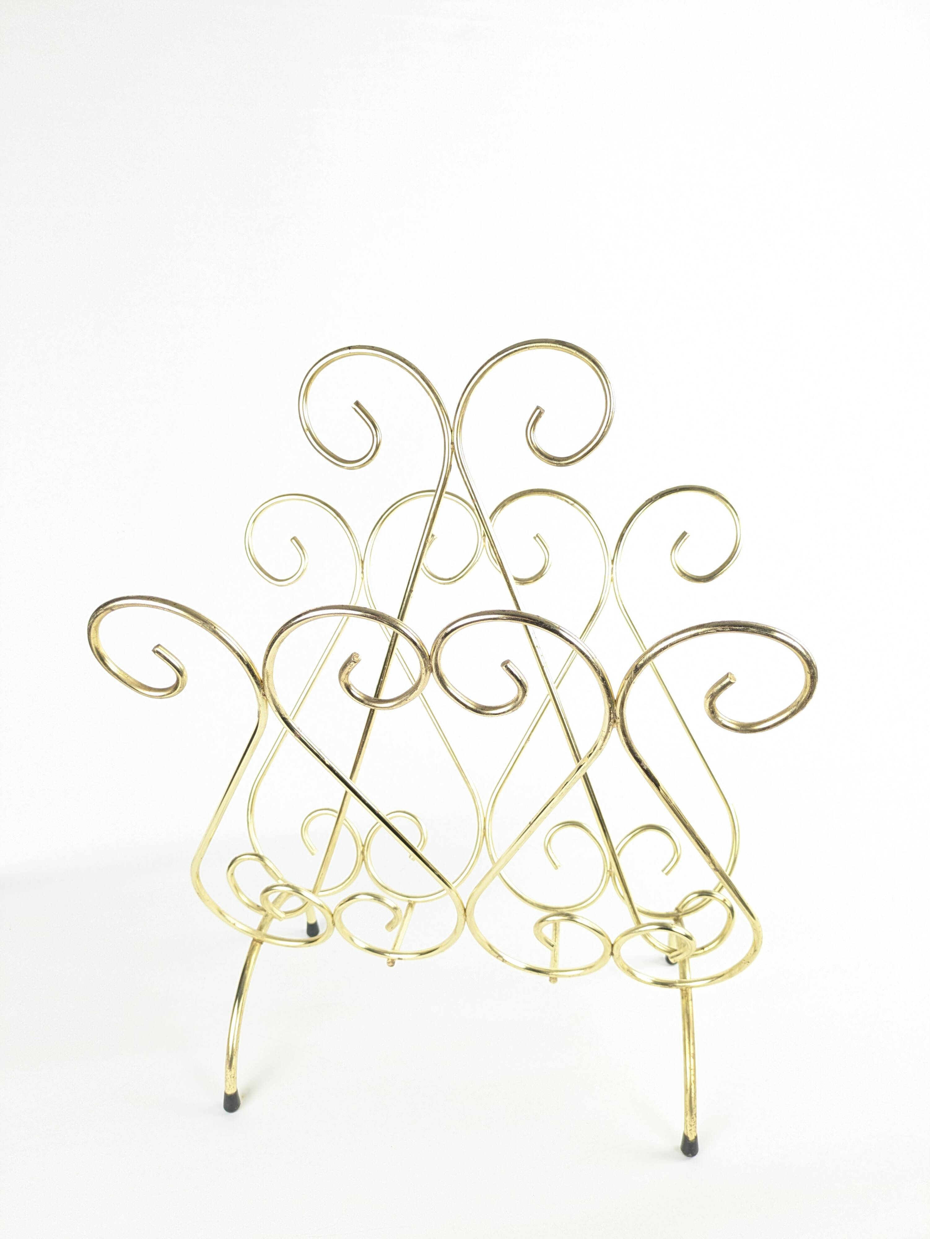 Golden wire magazine rack 1960