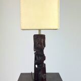 Lampe de table sculpturale en bois sculpté à la main par Gianni Pinna