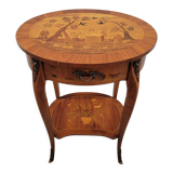 Louis xv style marquetry table Chinese scene