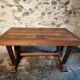 French vintage table in solid oak, Arts & Crafts style, 1930s–1940s.