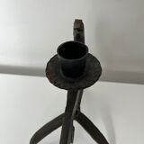 Zoomorphic dragon candle holder in wrought iron