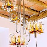 Chrome Murano Glass Chandelier