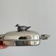 Antique shiny metal butter dish