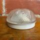 Vintage molded glass wall light + white metal bracket