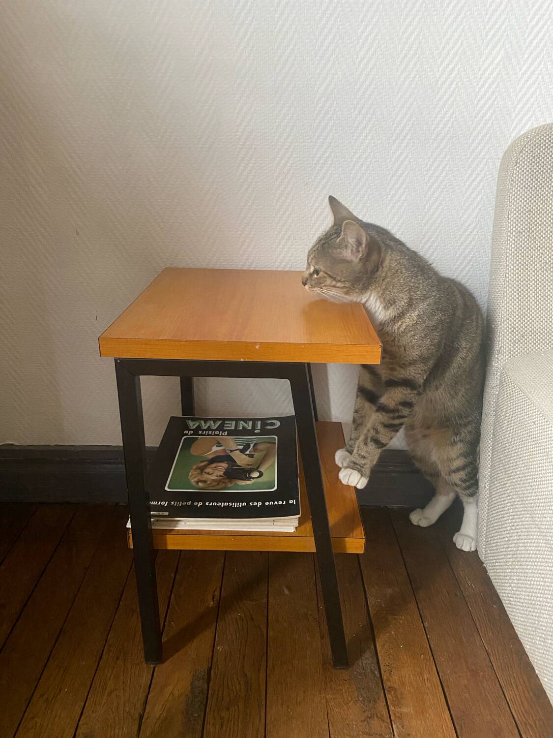 Industrial style metal bedside table