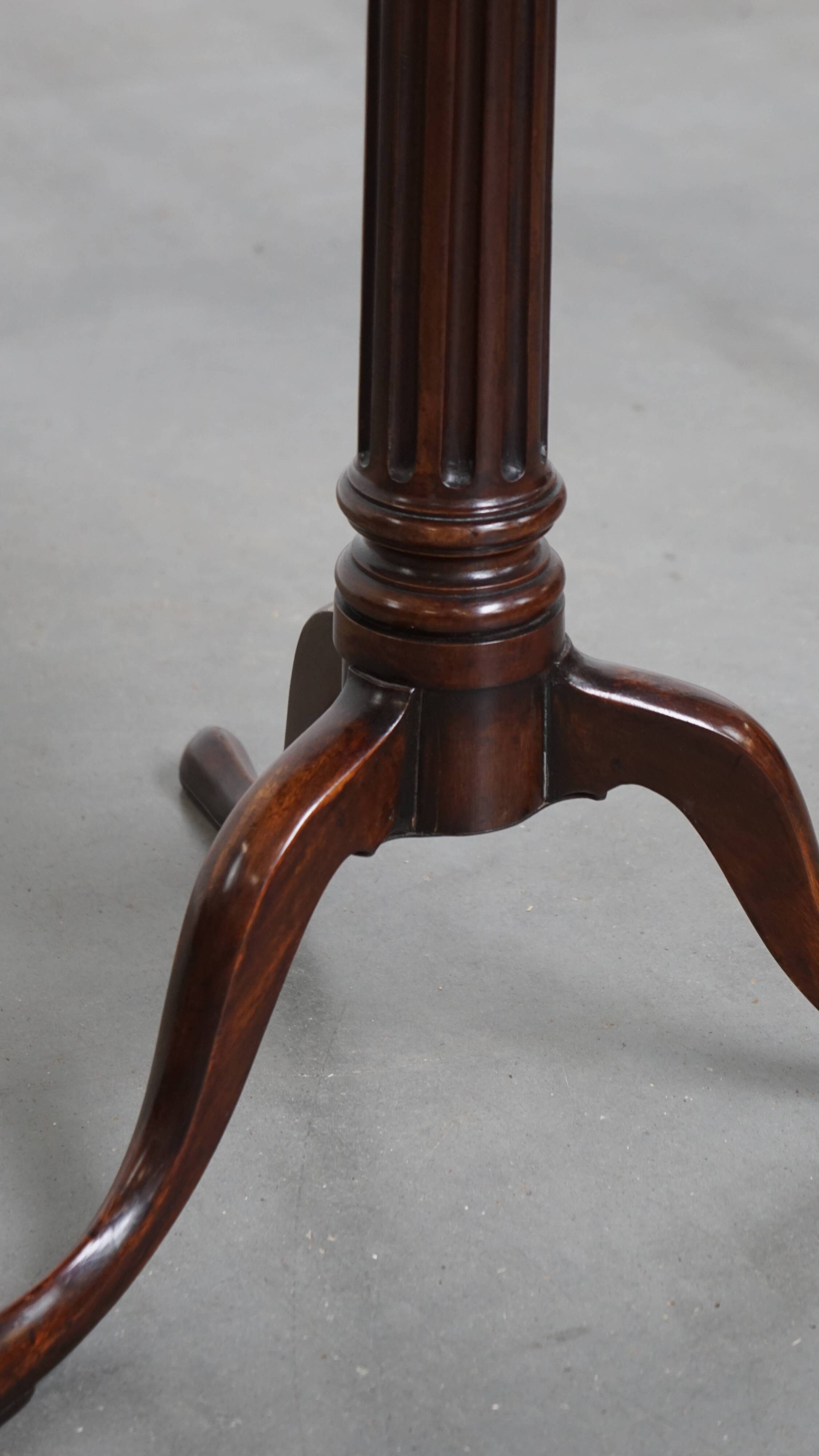 Antique 19th-Century English Wine/Tilt-Top Table with One-Piece Top