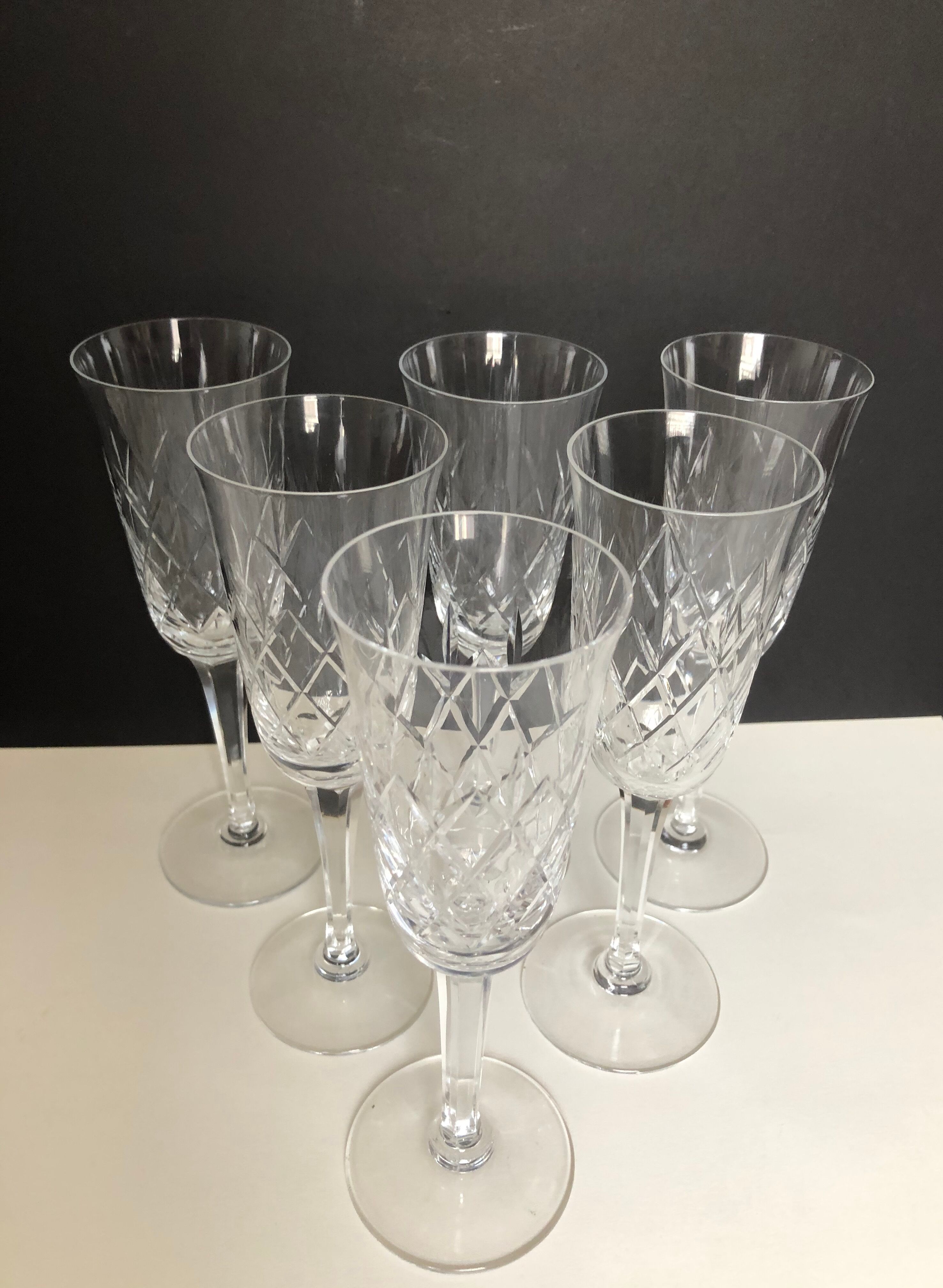 Set of six Lorraine crystal field flutes