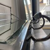 Porte manteau vintage, miroir biseauté et chrome, art déco