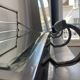 Vintage coat rack, beveled mirror and chrome, art deco