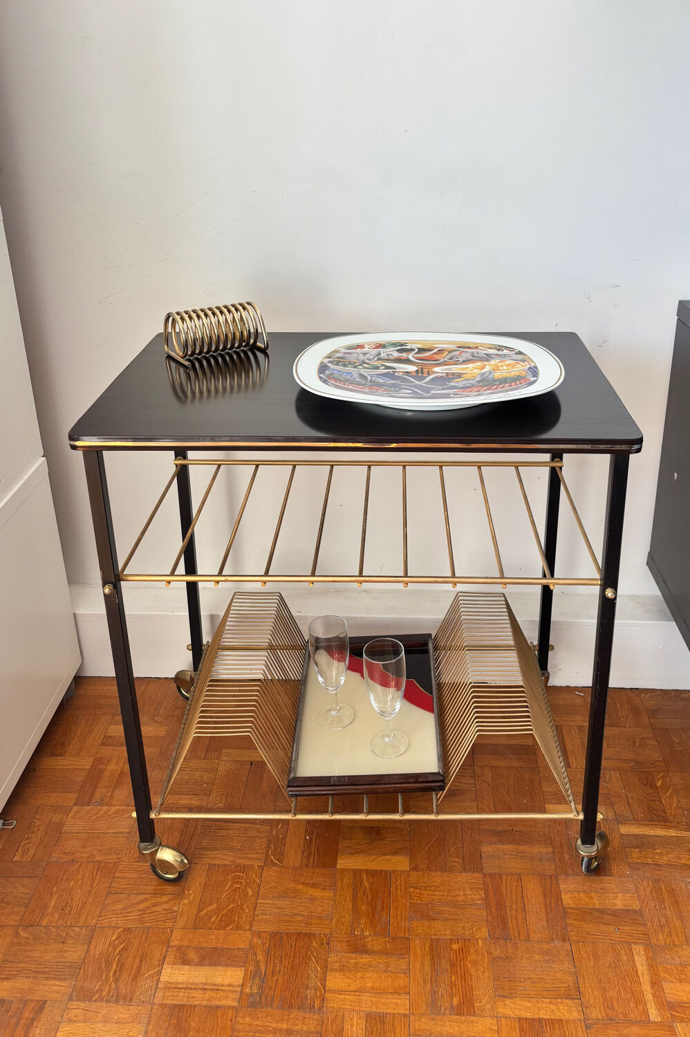 Table for turntable and vinyl records 1960