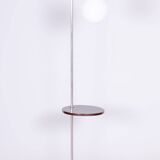 Restored Bauhaus Floor Lamp, New Electrification, Beech, Chrome, Czechia, 1930s