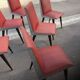 Chaises vintage skaï pied compas