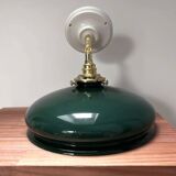 Tilting wall light in green opaline and ceramic
