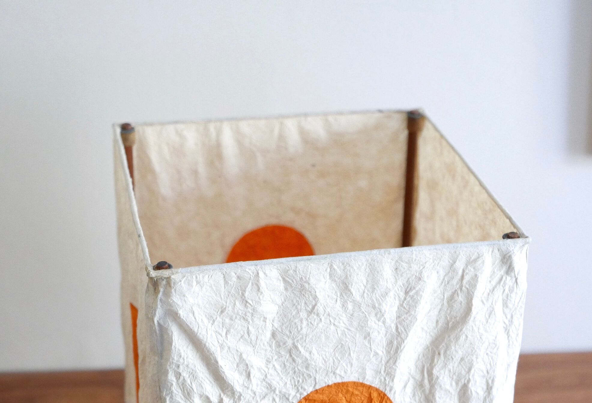 Lamp square rice paper, orange round, 70 years