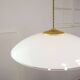 Mid-Century Italian Saucer Glass and Brass Pendant Lamp