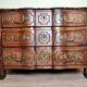 Louis XIV period Arbalette chest of drawers in solid walnut circa 1700