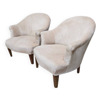 Pair of velvet armchairs
