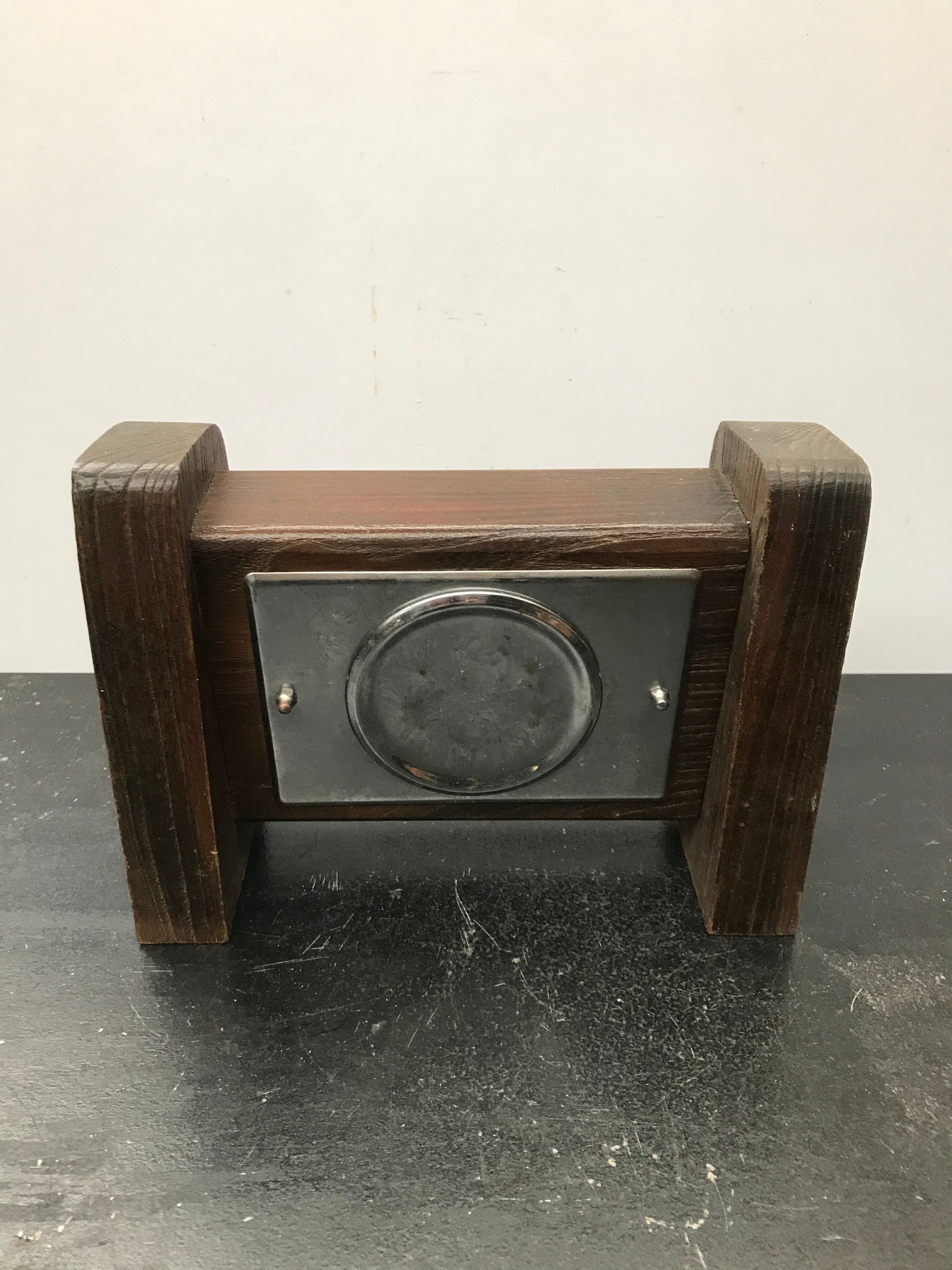Bayard table pendule clock 8 days wood - vintage chromé metal