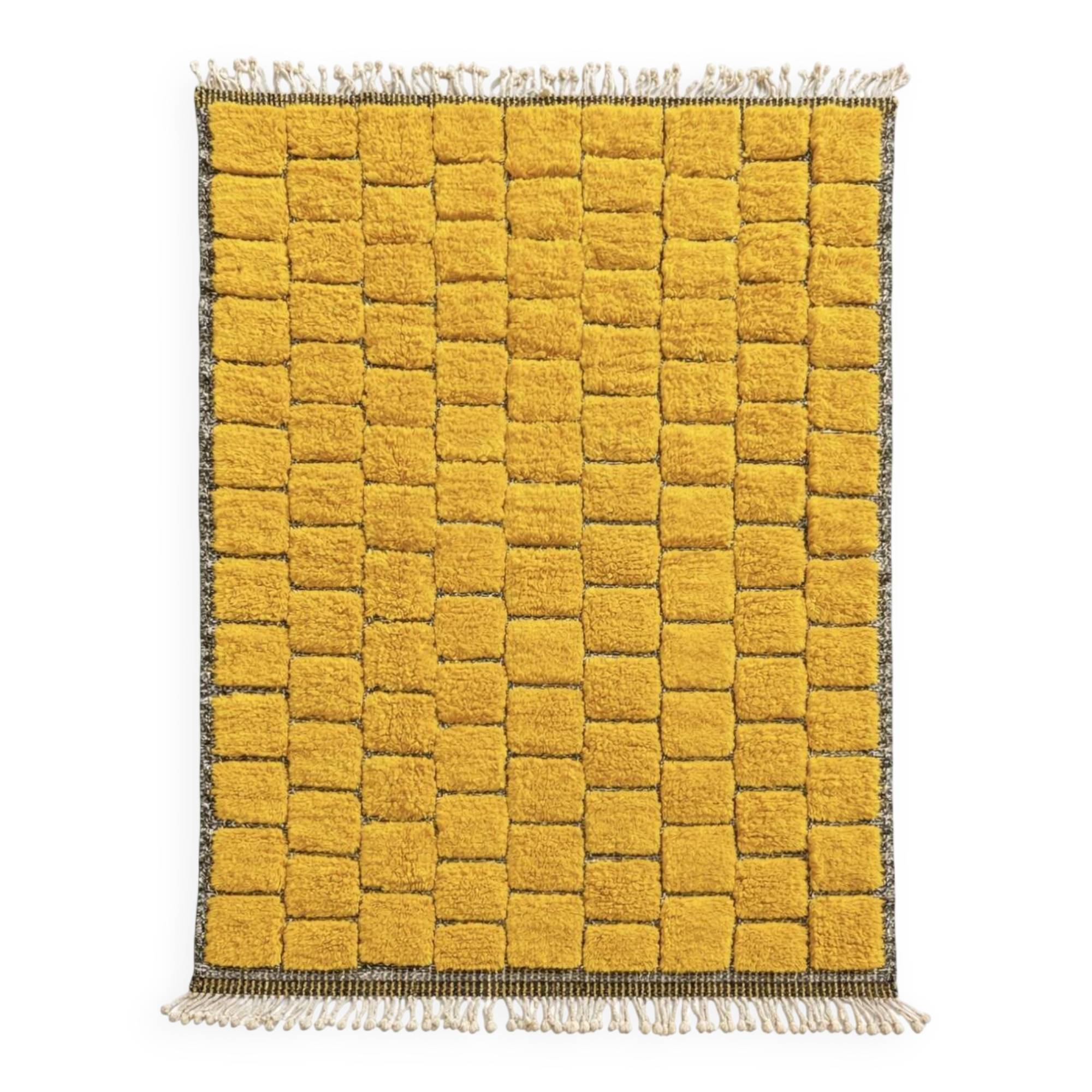 Moroccan wool Berber rug yellow rug