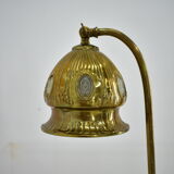 Brass Glass Vintage Table Lamp Style Vienna Secession, 1930s, Austria