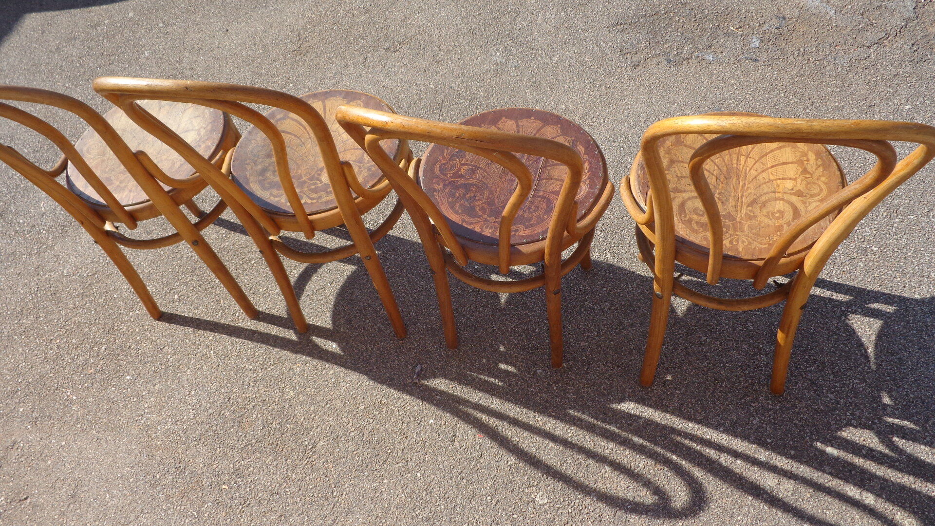 Set de 4 chaises luterma bois courbé