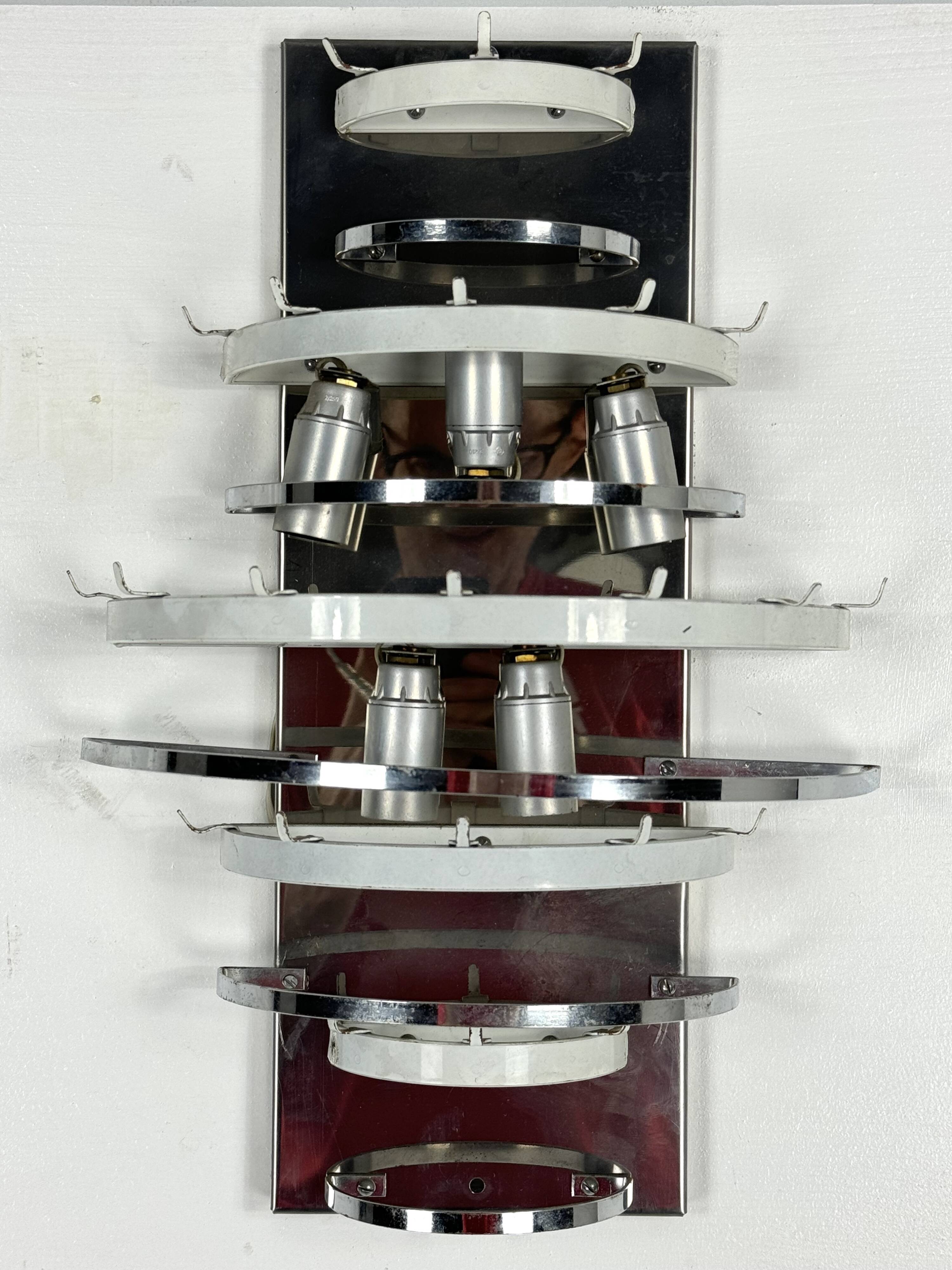 Pair of XL clear murano glass elements wall lamps produced in Italy during the 70s. Attributable to