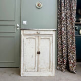 Petit buffet parisien patine blanche (rénové)