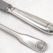 Christofle Vendôme Shell, cutlery set 49 pieces, silver-plated knives.