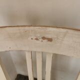 Set of 6 mismatched white chairs