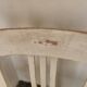 Set of 6 mismatched white chairs